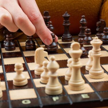 Велика магнітна дорожня шахова дошка з дерева Master of Chess 28 см, ручна робота, для дорослих і дітей