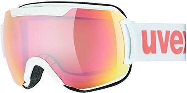 Унісекс лижна маска Uvex Downhill 2000 CV, біла/рожево-оранжева, універсальний розмір, захист від ультрафіолету