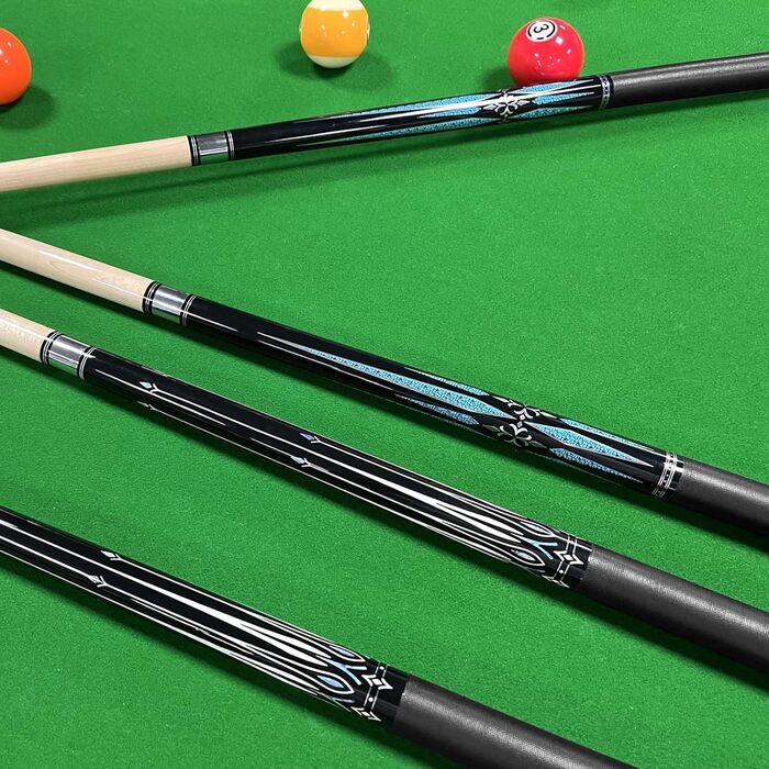 Більярдний кий Pool Queue, 58 дюймів, канадський клен, професійний, синьо-білий