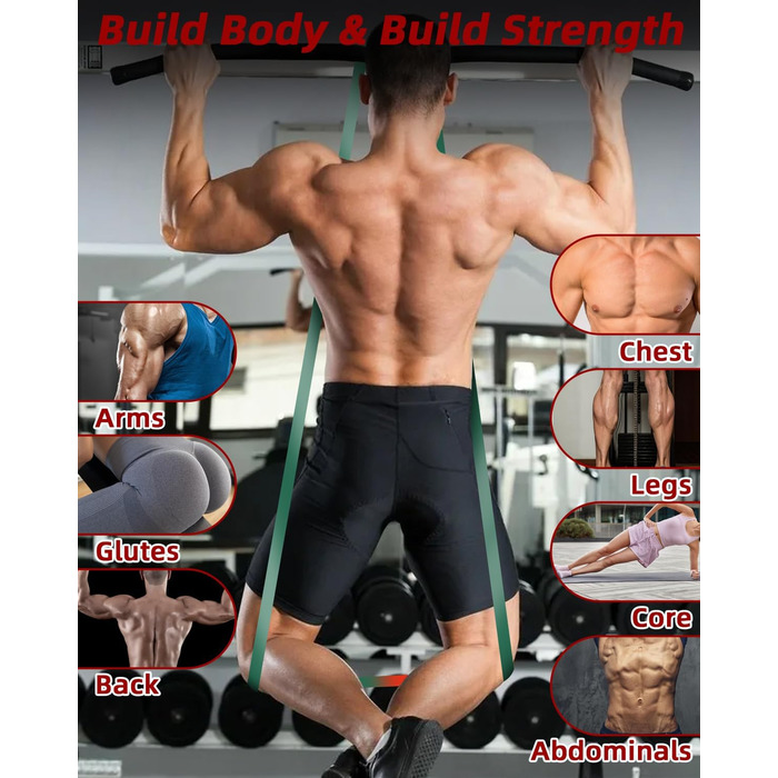 Набір еластичних стрічок FAOKZE для фітнесу, йоги, стрейчингу та силових тренувань (5 шт.)