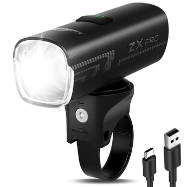 Передній велосипедний ліхтар MagicShine ZX Pro 100 Lux, LED фара з 3 режимами світла, водонепроникна IPX6, USB-зарядка, сертифікована StVZO