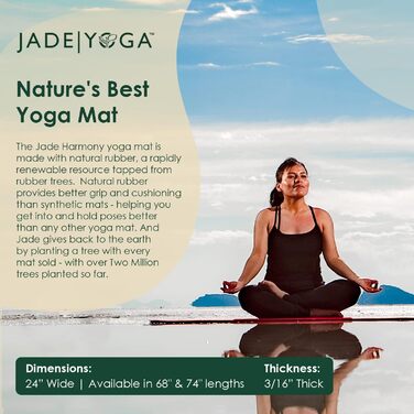 Килимок для йоги Jade Yoga Harmony з антиковзким покриттям