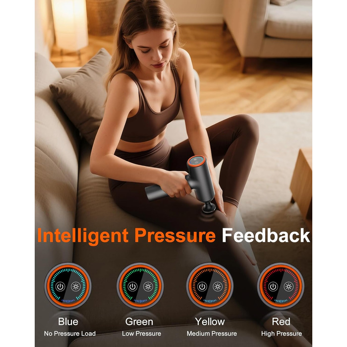 Масажер для м'язів Arboleaf з підігрівом та LED-дисплеєм, 6 насадок, 5 рівнів інтенсивності та 3 режими підігріву