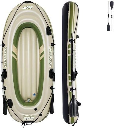 Надувний човен Bestway Hydro-Force Voyager 300 для 2 осіб, 243x102x31 см, комплект для відпочинку на воді