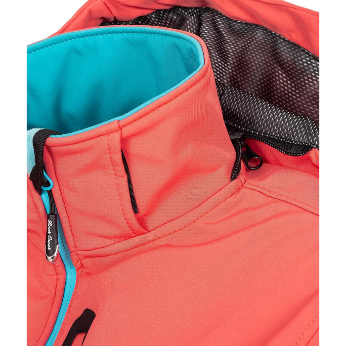 Жіноча куртка-вітровка Softshell Rock Creek D-402, кораллово-бірюзова, розмір XXL