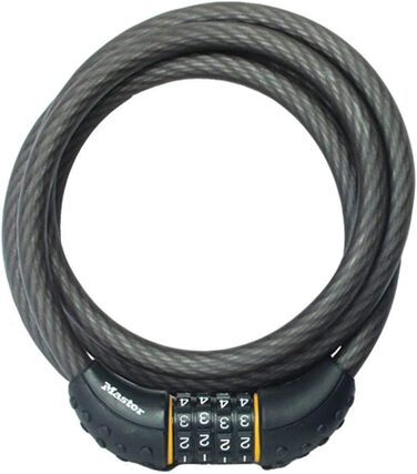 Кодовий тросовий замок Master Lock 8122D, 1,8 м, чорний, для велосипеда
