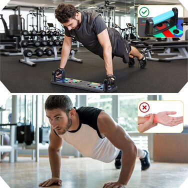 Флінтронік Тримачі для віджимань, дошка для віджимань, складані, портативні, багатофункціональні, фітнес-дошка для тренувань всього тіла, 13 в 1