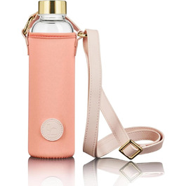 Скляна пляшка Botty Bag 550 мл з неопреновим чохлом, герметична, для гарячих і холодних напоїв, коралова
