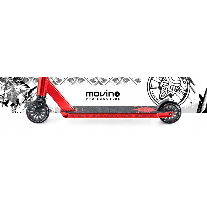 Трюковий самокат Movino Glide, червоний, колеса 100 мм, 3.30 кг, ABEC-9