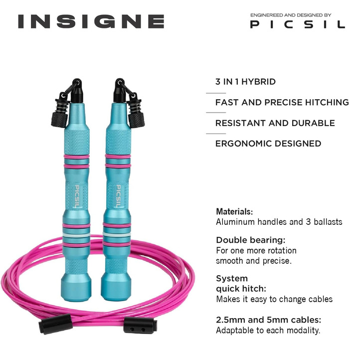Стрибалка Picsil Insigne 3-в-1: швидка, обтяжена, для кросоверу, універсальна, регульована довжина