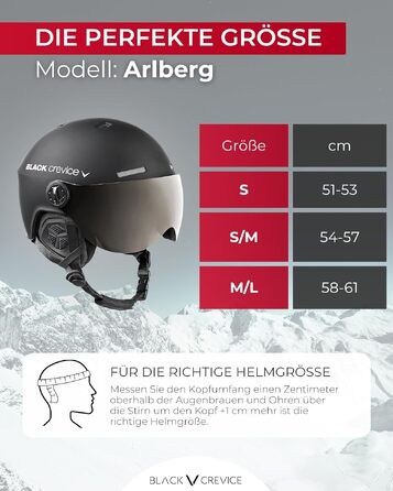 Гірськолижний шолом Crevice Arlberg з двома візорами, чорний, розмір M/L (58-61 см)