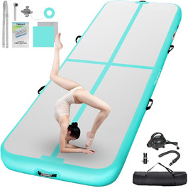 Гімнастичний надувний мат FBSPORT Airtrack 10/20 см, товщений, 2-6 м, з насосом і сумкою для тренувань, йоги, дому та вулиці