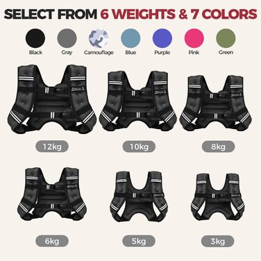 Вага для тренувань BAGAIL, регульований обхват грудей, практична кишеня, наповнена залізяним піском, ідеально підходить для тренувань у спортзалі, йоги та аеробіки (Рожева, 6 кг)