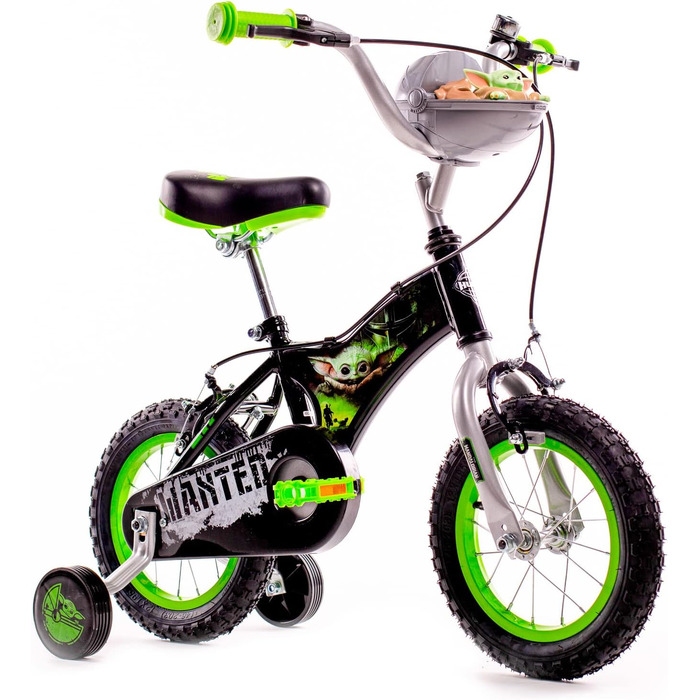 Дитячий велосипед Huffy Star Wars Grogu 12 дюймів, чорний/зелений, 30,5 см