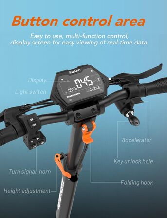 Електросамокат Kukirin G2 Pro для дорослих, 48В 15.6Аг, запас ходу 58 км, 9-дюймові вакуумні шини, подвійна гальмівна система, LED-дисплей