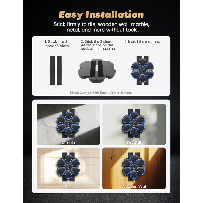 Музична боксерська машина BESSERITE з підсвіткою та рукавичками, для дорослих та підлітків