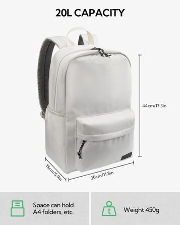 WATERFLY міський рюкзак 20 л з відділенням для ноутбука, легкий шкільний рюкзак для чоловіків і жінок, для роботи, спорту, подорожей, трекінгу, міський рюкзак