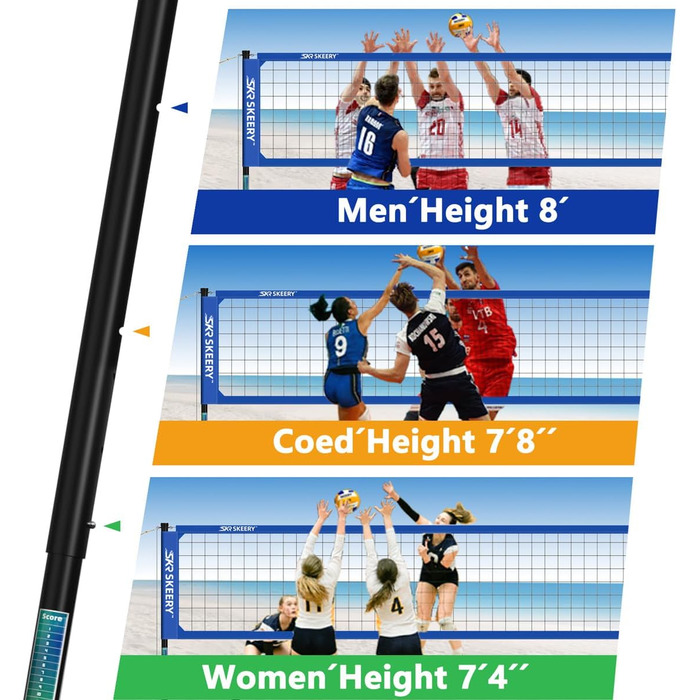 Волейбольна сітка для вулиці з регульованими алюмінієвими стійками (блакитна)