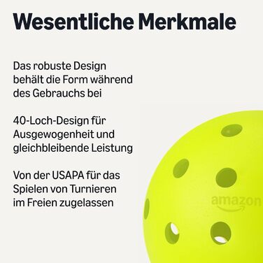 М'ячі для піклболу Amazon Basics, 7.4 см, жовті (12 шт.)