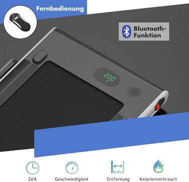 Складана бігова доріжка DREAMADE 2-в-1 з пультом, LED-дисплеєм, тримачем для телефону та Bluetooth, домашня, регулювання швидкості 1-12 км/год, навантаження до 120 кг