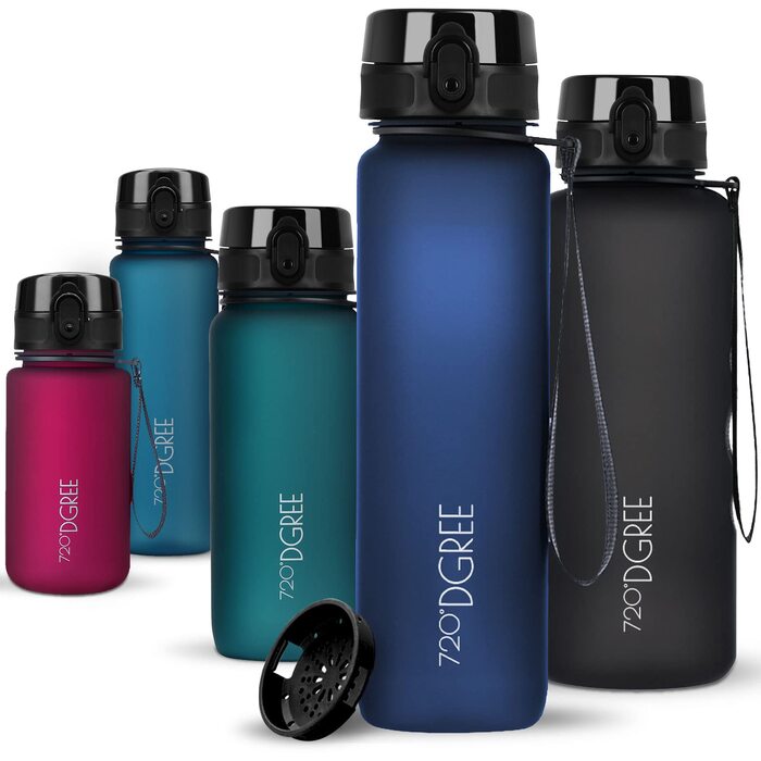 Спортивна пляшка для води 720°DGREE uberBottle з ситом, 1000 мл, Tritan, BPA-free, Sapphire Blue (Блакитний) — для фітнесу, школи та спорту