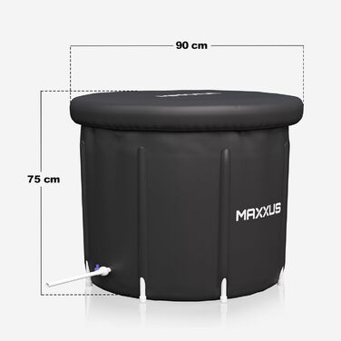 MAXXUS Eisbad XL – надувна криотонна для дому, 450л, з кришкою та насосом, 90 см Ø, для дорослих та спортсменів