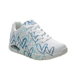 Кросівки жіночі Skechers UNO-Bright Air білі з серцем, 38 EU, Duraleather