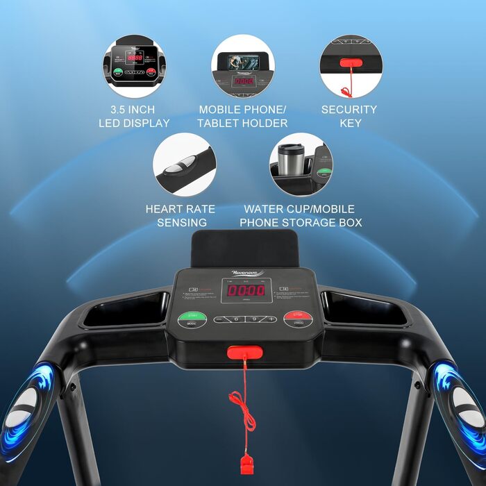 Складний біговий тренажер для дому NV-1026 з LED-дисплеєм та 12 програмами тренувань, 14 км/год