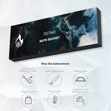 Ванна для криотерапії Retino™ XXL з кришкою, сидінням та термометром (Wim Hof Method)