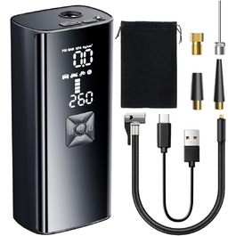 Портативний електричний компресор Adicop 9900mAh, насос 150PSI з манометром для авто, велосипедів, мотоциклів, м'ячів