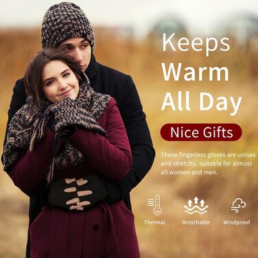 Рукавички без пальців SUTIYO для чоловіків та жінок, кашемірові, теплі, чорні - ідеальні для водіння, велоспорту та роботи