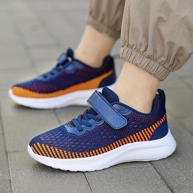 Дитячі спортивні кросівки для залу та вулиці, легкі, дихаючі, темно-сині, 38 EU