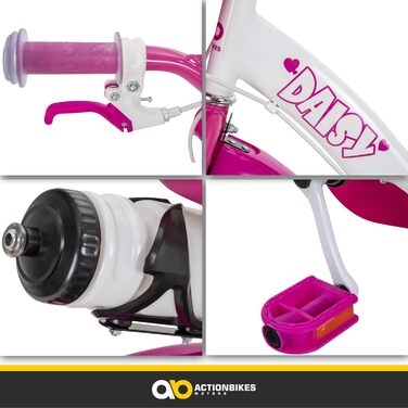 Дитячий велосипед Actionbikes Daisy 12/16/20 дюймів, V-гальма, для дівчаток і хлопчиків, з крилами, від 2 до 9 років