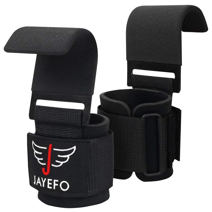 Набори гаків для тяги та ремені для важкої атлетики Jayefo - гаки для підтягувань, ремені для чоловіків, чорний, стандартний розмір