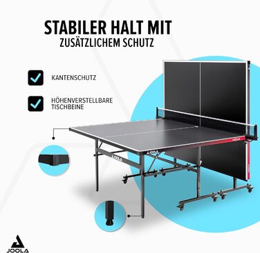 Стол для настільного тенісу JOOLA NOVA Outdoor – розкладний, регульована висота, вологостійкий, з сіткою (100A)