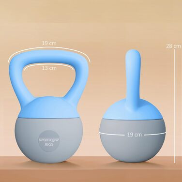 Гантель SPORTNOW Soft Kettlebell 8 кг з нековзким ручним захопленням для дому, фітнесу та силових тренувань