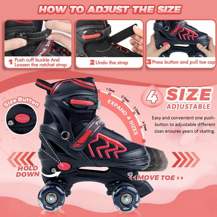 Ролики для дітей: регульовані ролики з LED, з сумкою для зберігання, для хлопчиків та дівчаток, для початківців