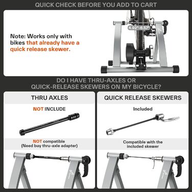 Роликовий тренажер Sportneer для велосипеда - магнітний тренажер для 26-28' та 700C, 6 рівнів опору, для занять в приміщенні, з низьким рівнем шуму