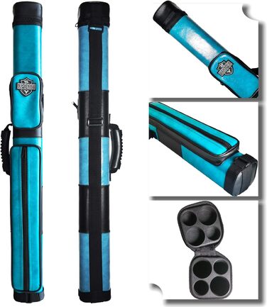 Чохол для більярдного кия Hartschalenkoffer, овальний, для транспортування (A11, блакитний)