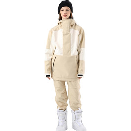 Комбінезон для сноуборду та лижного спорту HOUZONIY (XL, Khaki) - теплий, непромокаючий, з капюшоном