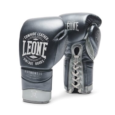 Боксерські рукавички Leone 1947 Authentic 2 Dunkelgrau 16 oz - професійні, темно-сірі
