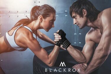 Фитнес рукавички BLACKROX з підтримкою зап'ястя для чоловіків та жінок, рукавички для силових тренувань, бодібілдингу, чорний L