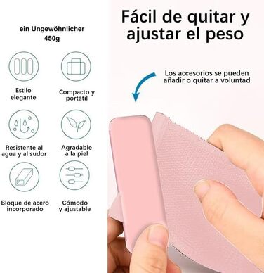 Набір манжет для зап'ястя та кісточки з регулюванням ваги 0.45/0.9 кг (Рожевий) для фітнесу, йоги, пілатесу, бігу, плавання та силових тренувань