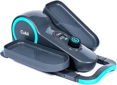 Cubii GO Аква – еліптичний тренажер для офісу під стіл, педальний міні-фітнес-тренажер з LCD-екраном, регулюванням навантаження, для дому та роботи, на колесах