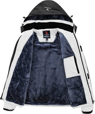 Чоловіча зимова куртка Jacken з флісовою підкладкою, водонепроникна, дихаюча, тепла, вітрозахисна Softshell з капюшоном (L, білий)