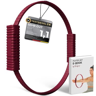Pilates Ring Neolymp: Фітнес-кільце для пресу, рук, ніг та м'язів тазу з м'якими силіконовими ручками (Berry)