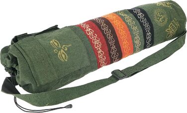 Сумка для йога-мату GURU SHOP Boho, батік, бавовна, зелена, унісекс, 70x23x13 см, з Непалу