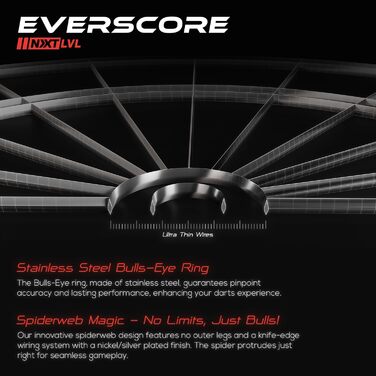 Дартборд Everscore NXT LVL з мадагаскарського сизалю, самовідновлюваний, мінімізує відскоки, Zweifellos