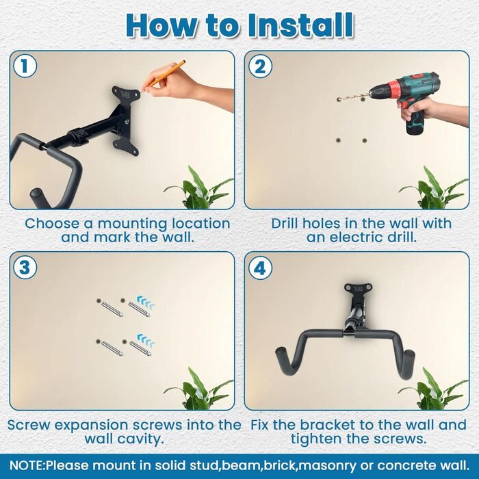 Настінна підставка для велосипеда, регульована, до 30 кг, для гірського, шосейного велосипеда, гаража та квартири