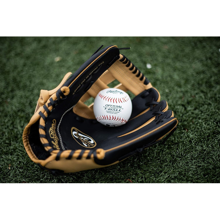 Дитяча бейсбольна рукавичка Rawlings Players Series для T-Ball, правша, 29,2 см (9-11,5''), 7–9 років, верблюжий/чорний
